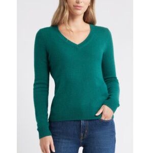 Express Teal V-Neck Sweater